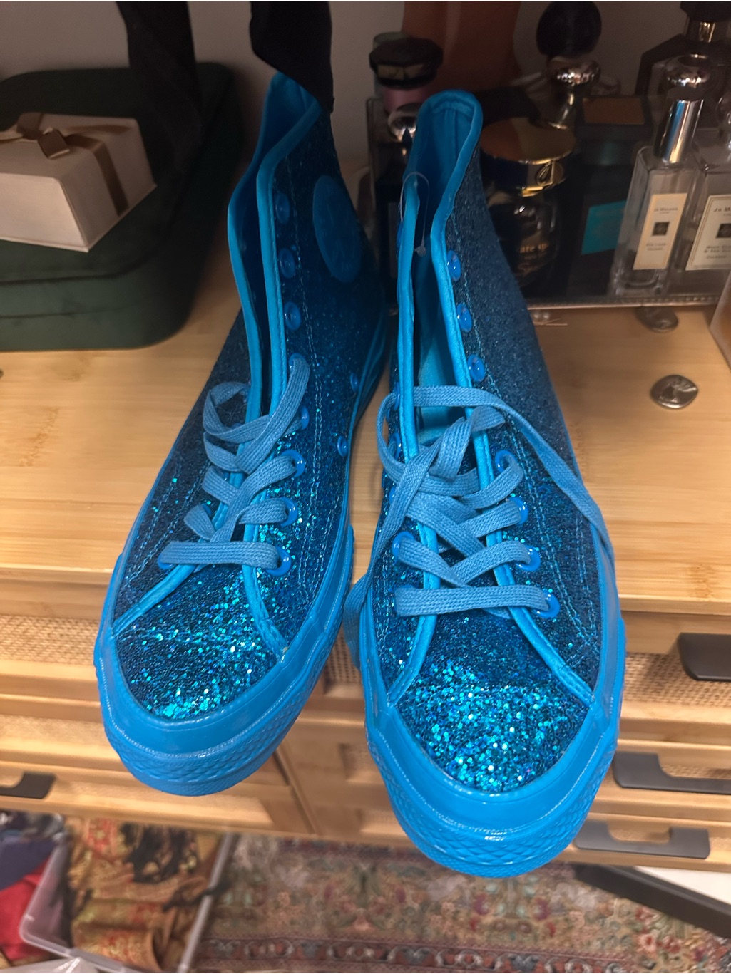 Converse Sparkle High-Top Sneakers In Bright Blue